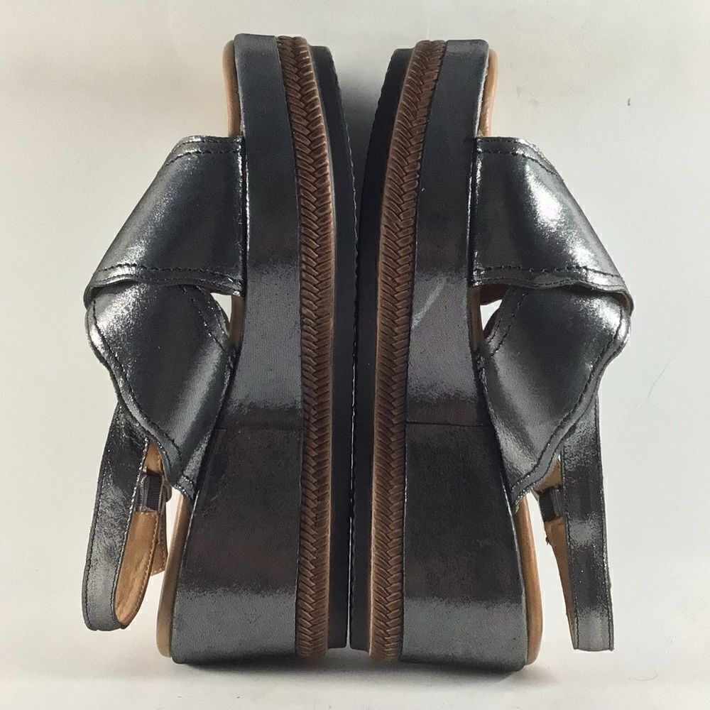 Sheridan Mia Metallic Black Platform Sandals - Picture 6 of 8